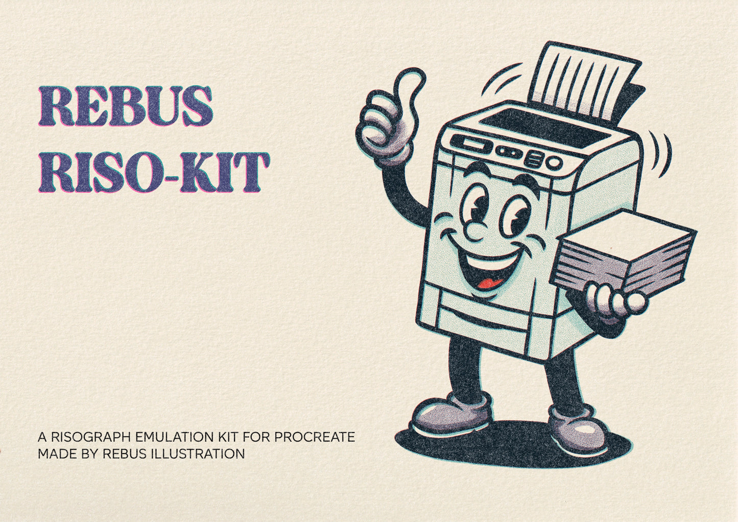 Rebus Riso Kit – Procreate Brushes & Templates for Risograph Effects